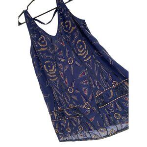 Navy Blue Sequin Embellished Halter Dress Free People Small RL10648
